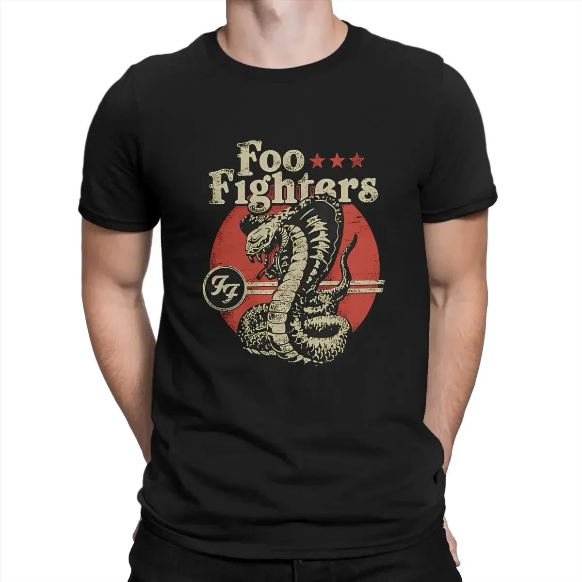 Men T-Shirt LOGO Funny Tees Short Sleeve F-Foo F-Fighters T Shirts O Neck Tops Gift Idea