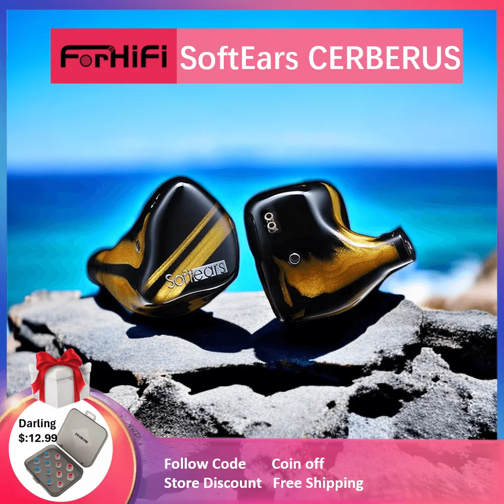 

Softears CERBERUS Flagship 1DD+4BA+2EST Hybrid Drivers Earphone HiFi In-Ear headphone