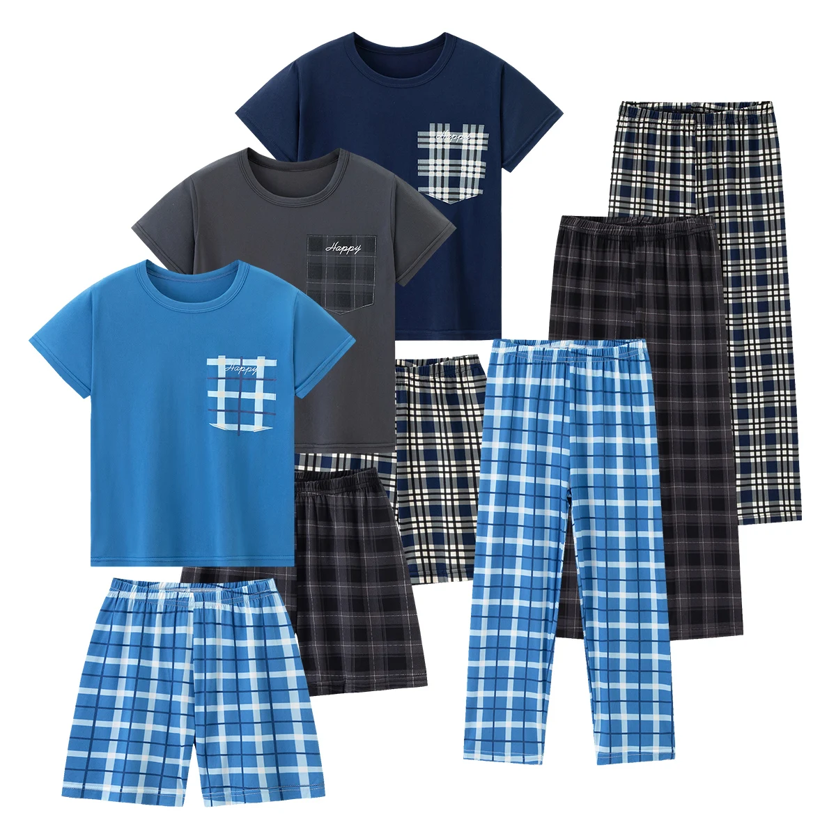 3-Piece Children's Set For Spring And Summer Moisture Absorbing Comfortable Casual Fashionable Sleepwear Shorts Pants Home Wear