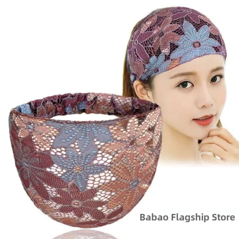New Lace Hairband Hat Women's Summer Thin Young Looking Headband Frontal Hair Ties Casual Style round Top No Brim Cap for Sho...