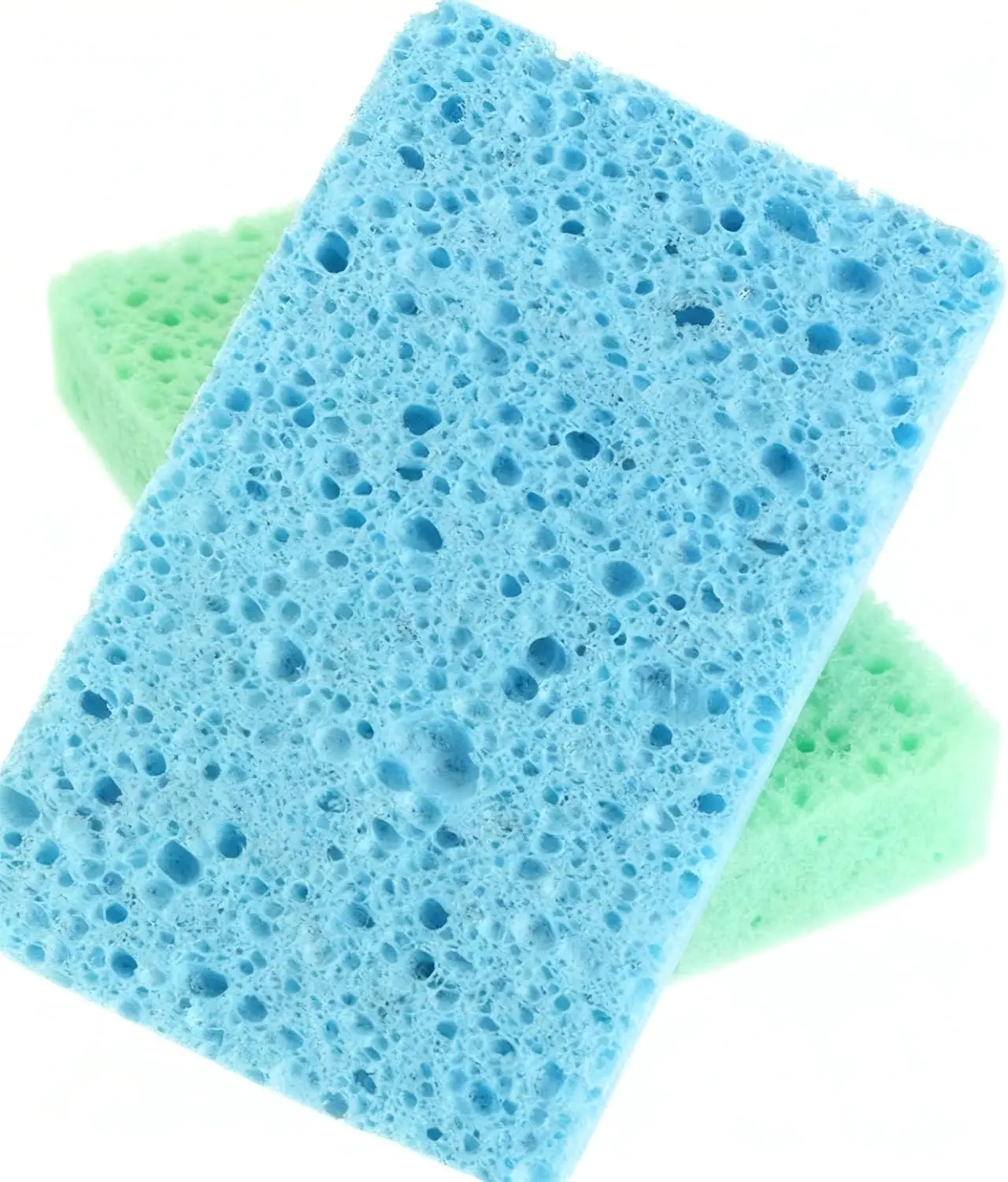 

Compressed Plant Wood Pulp Kitchen Sponge, Eco Biodegradable, Fast Drying, Odour Free, Non Scratch, Durable, Blue Green Optional
