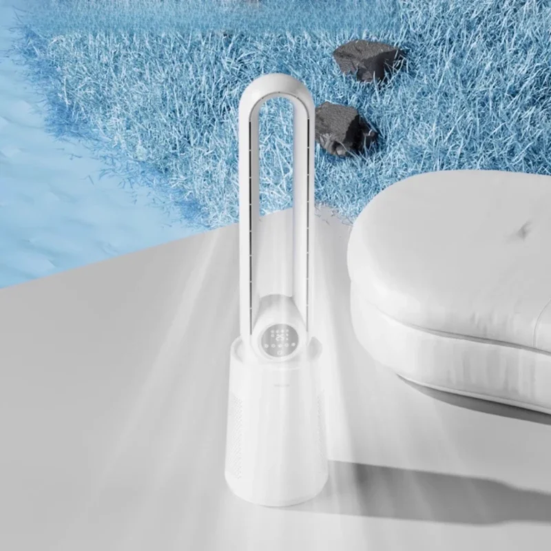 

‌Smart Bladeless Tower Fan‌-AI Climate Control with 3 Airflow Modes 24H Schedule & Ultra-Quiet Operation Baby-Safe AC Companion