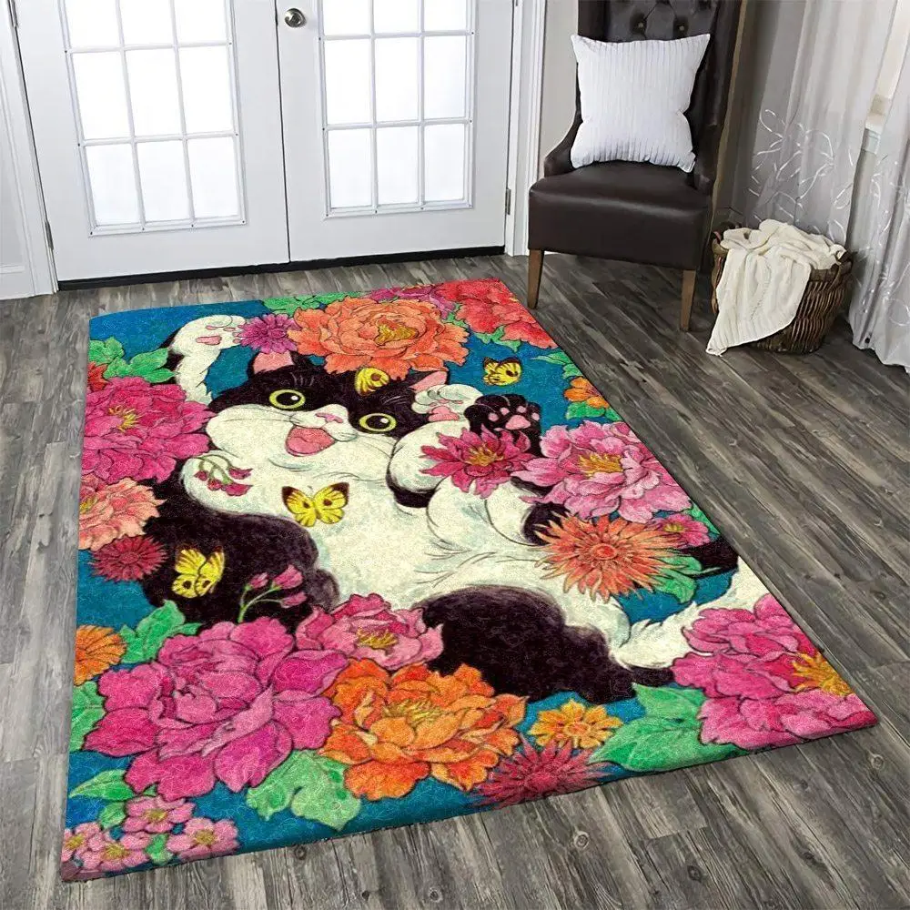 

Cat Rug Area Rug 3D All Over Printed Carpet Mat Living Room Flannel Bedroom Non-slip Floor Rug Love Cat Gift 06