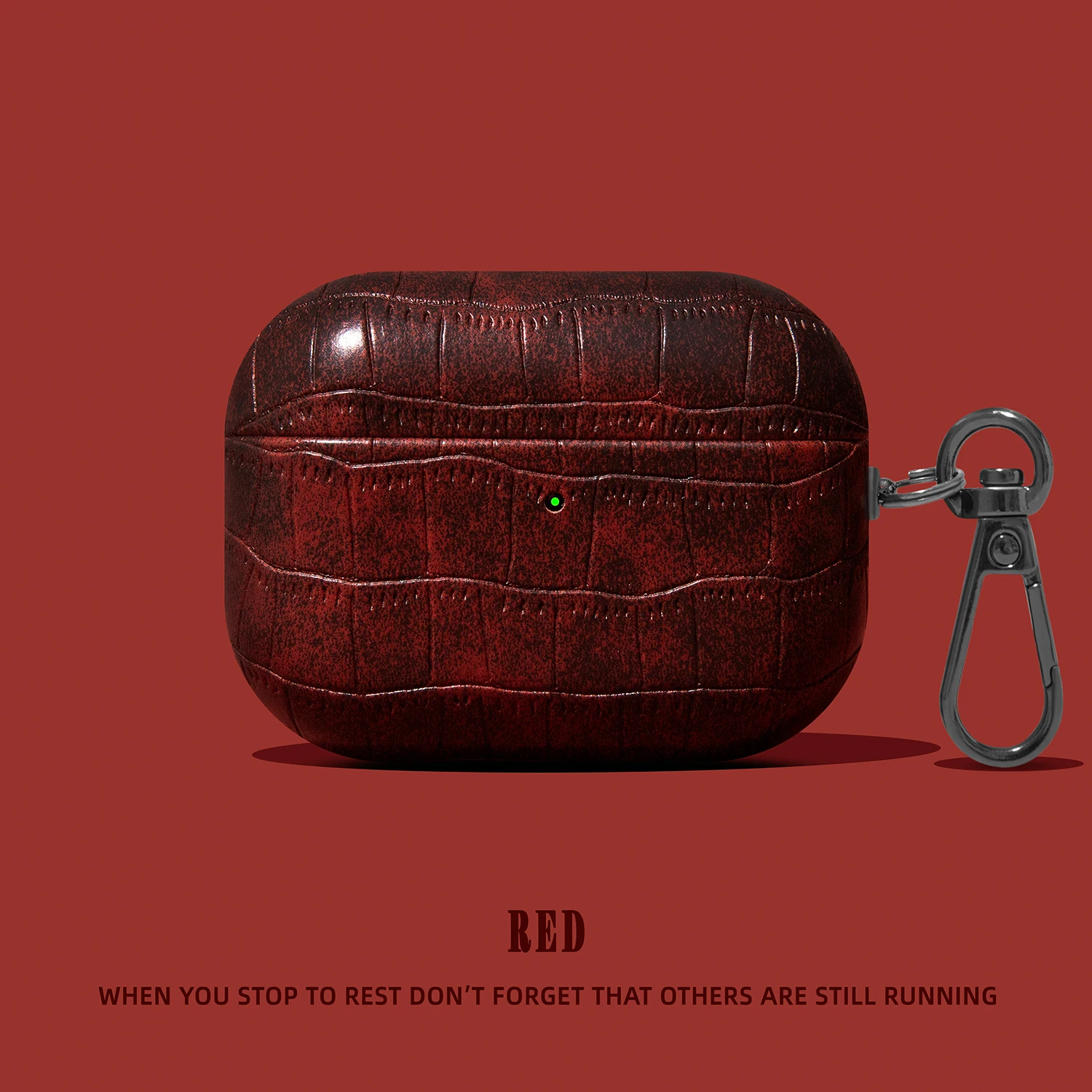 Capa de Couro com Textura Clássica de Crocodilo para AirPods Pro 2 Pro 3, Capa Protetora para AirPods 4 3 2 1 com Fivela de Metal