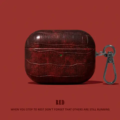 Classic Crocodile Texture Leather Case for AirPods Pro 2 Protective Sleeve for AirPods 4 3 2 1 Earphone Cover with Metal Buckle