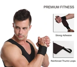 1 Pair Fitness Wrist Wraps Weight Lifting Gym Wrist Straps Cross Training Padded Thumb Brace Strap Power Hand Support Wristband