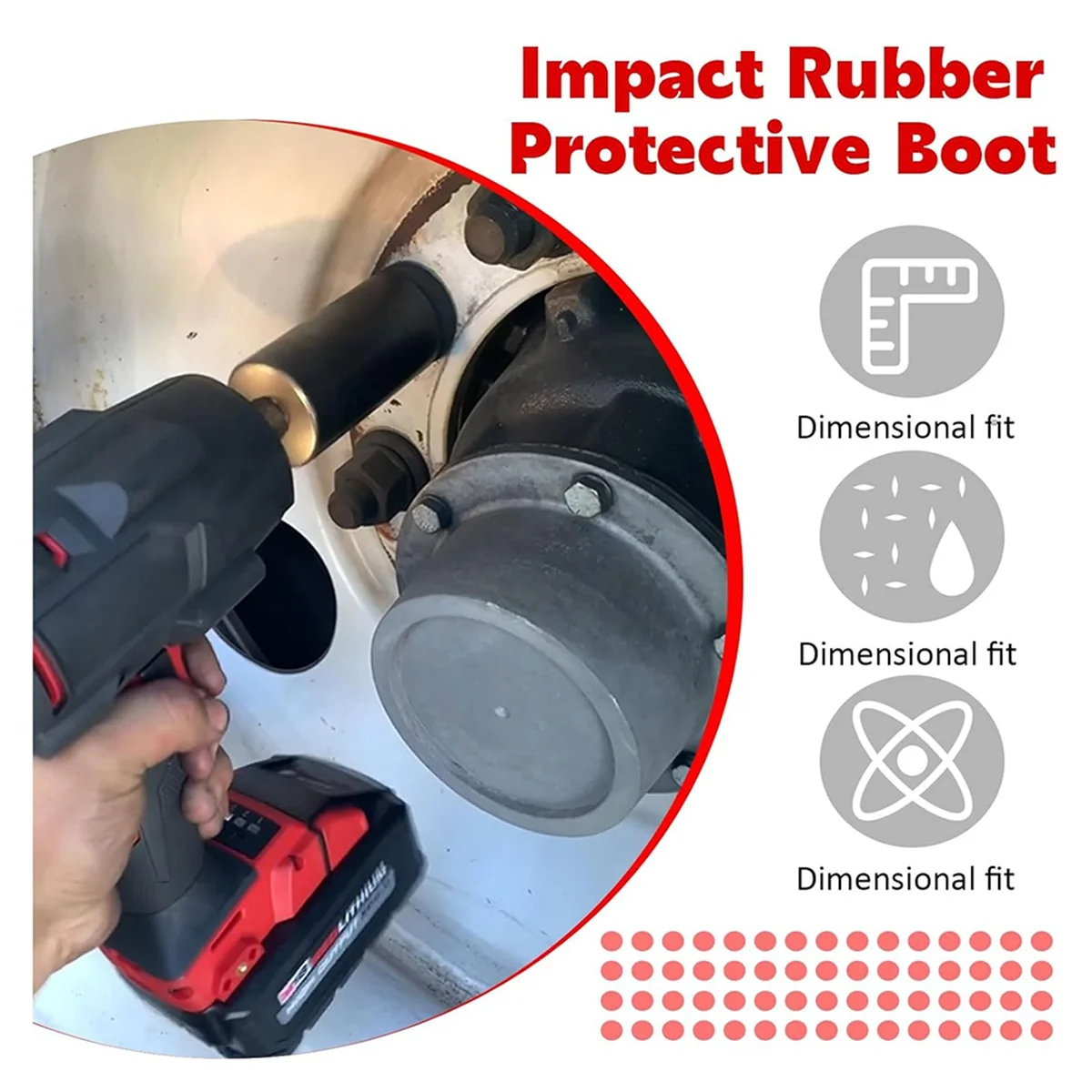 BISMZ 49-16-2960 Schutzmanschette Kraftstoffeinschlaggummi-Schutzstiefel Passend für 1/2,3/8 Zoll hartnäckige Schlagschrauber, 2962P-20 0