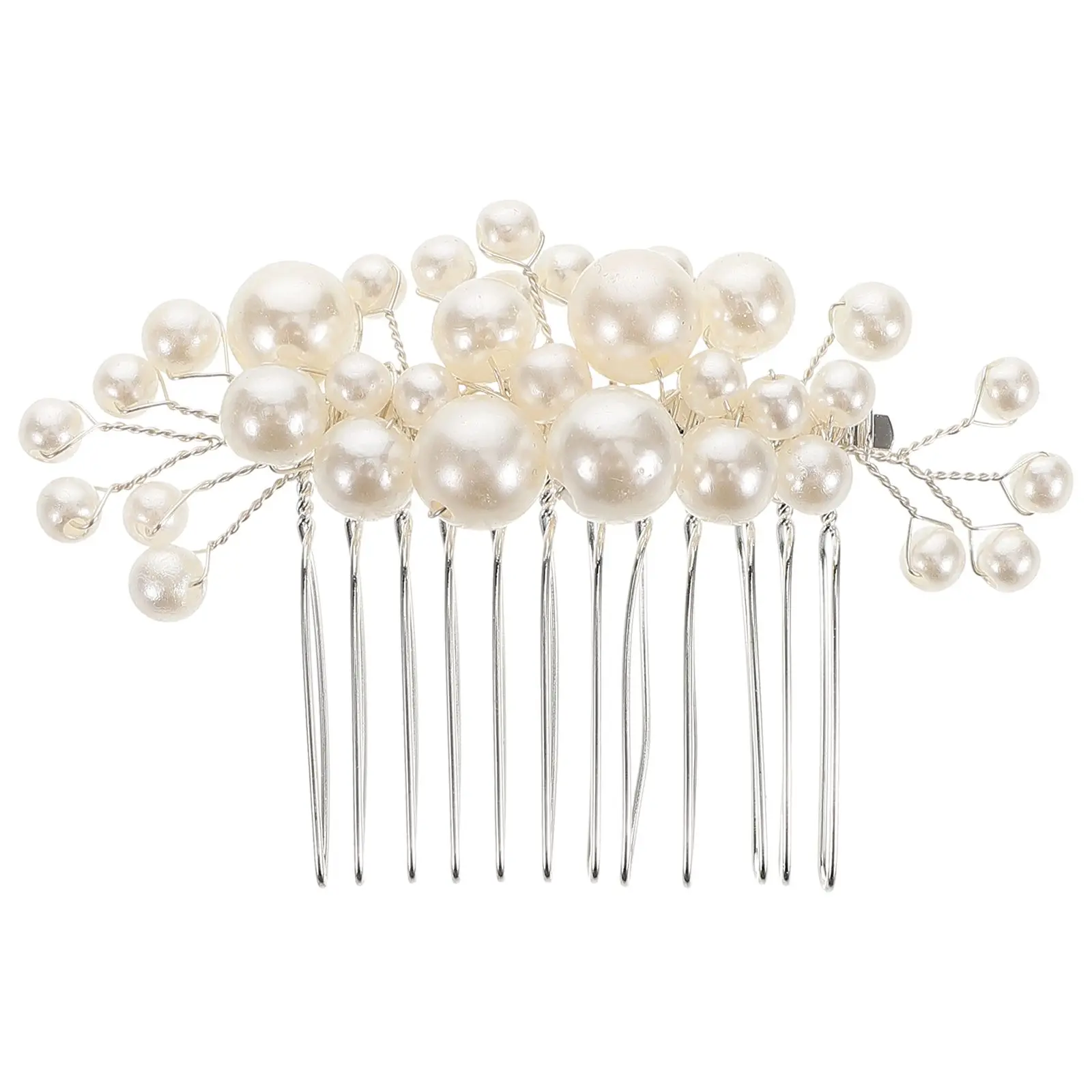 

Pearl Beaded Hair Comb Small Combs for Women Wedding Bridal Headpiece Elegant Accessories Durable Metal Lightweight