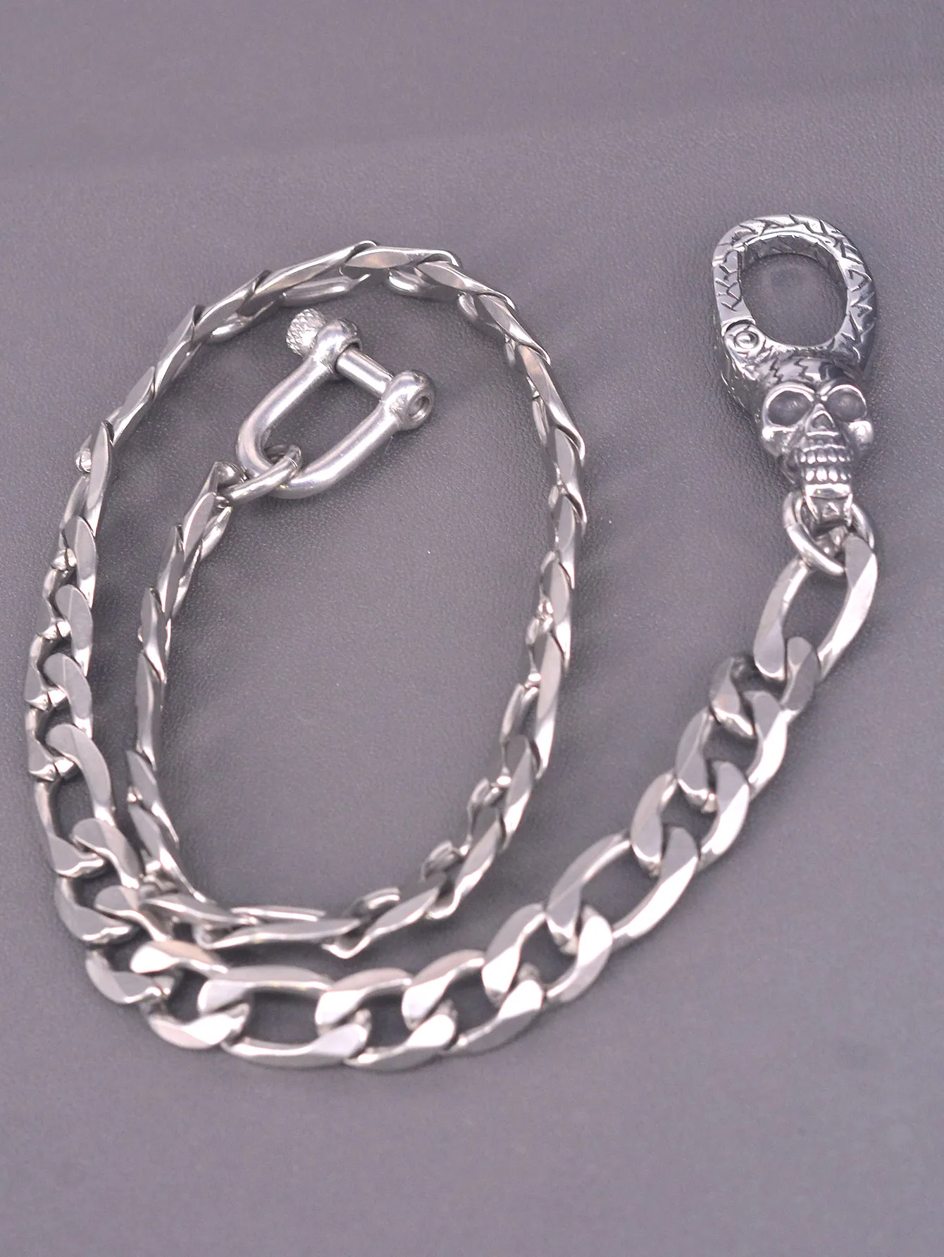 Hip pop 21 pulgadas 12mm Figaro pesado 3:1 collar de cadena gargantilla pantalones vaqueros cadena decoración de baile callejero gancho de clip de cinturón de acero inoxidable