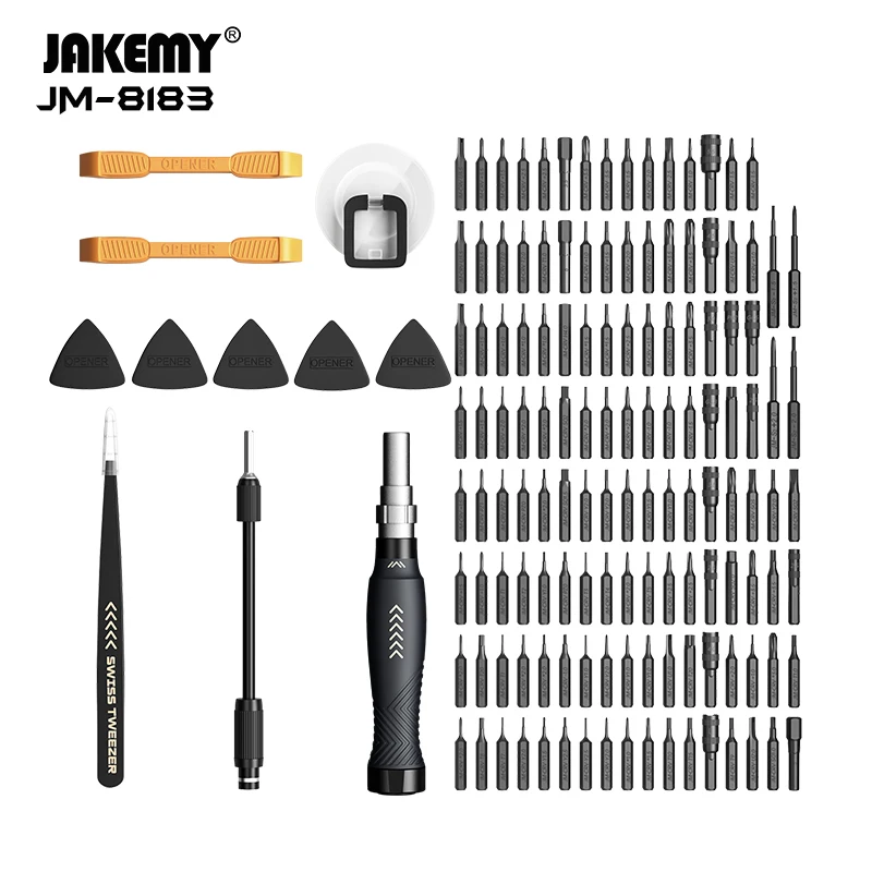JAKEMY 145-in-1-Präzisions-Schraubendreher-Set, magnetisches Werkzeugset für Handy, Kamera, Kopfhörer, Reparatursätze