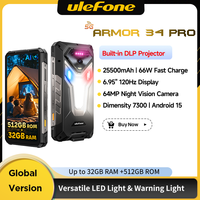 Ulefone Armor 34 Pro 5G AI 25500mAh Rugged Phone Smartphone Android 15 32GB+512GB Built-in DLP Projector 6.95\