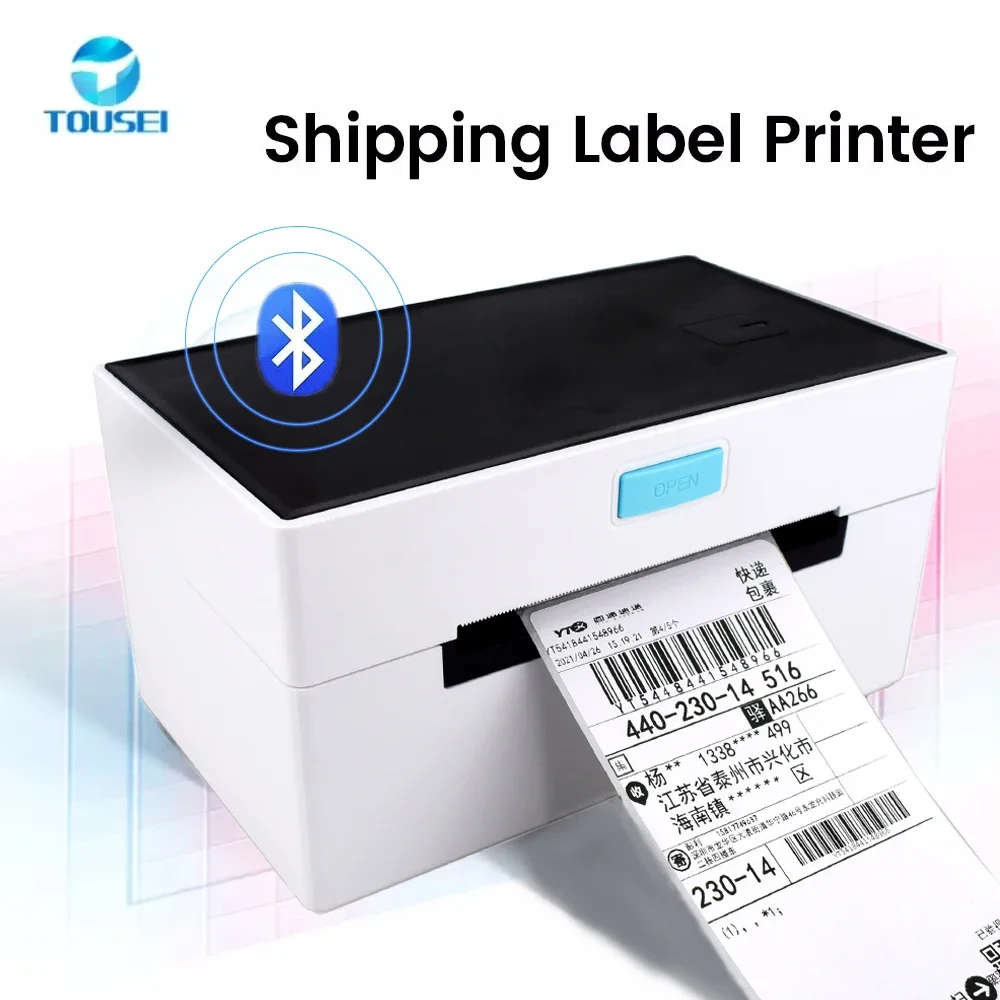 4x6 Bluetooth Label Printer, Portable Thermal Shipping Sticker Printer for iOS Android Mac Windows