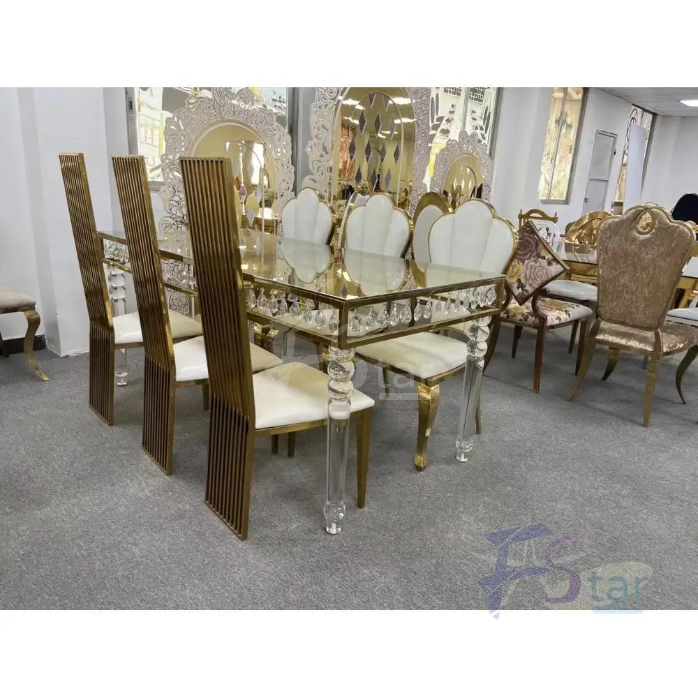 Gold White Oval Back S2025 Stainless Steel Hotel Banquet Wedding Event Supplies Chair Dining Room Furniture Chair