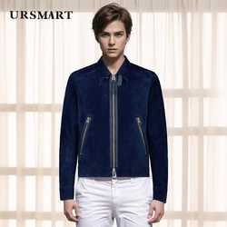 Custom Men's Suede Jacket - High-Quality Sheepskin New Spring/Autumn British Fashion Leather Coat