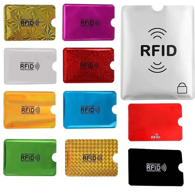 10pcs RFID Blocking Bank Card Protector Sleeve Anti Scan Credit Card Holder for Wallet Safety