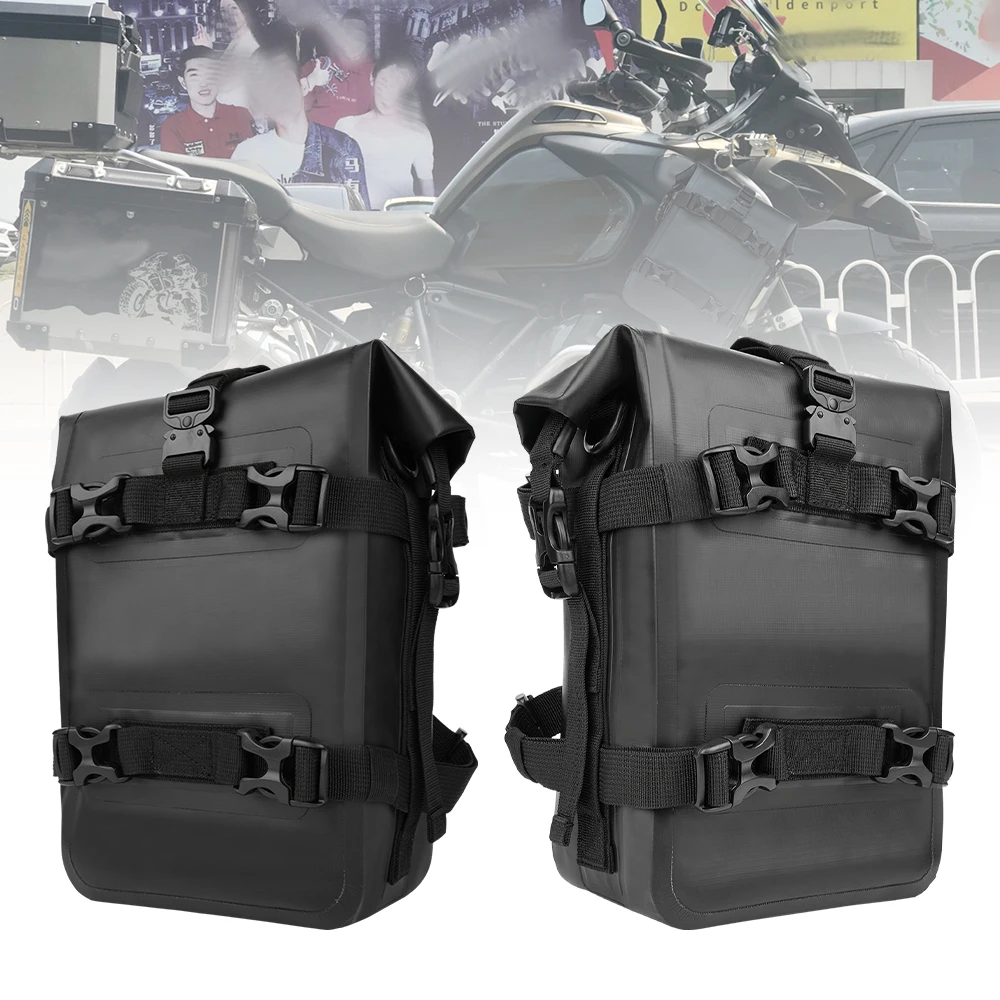 2PCS Motorrad Stoßstangen Tasche Wasserdichte 5L-8L Motorrad Seite Rahmen Tasche Motorrad Crash Bar Tasche Universal Werkzeuge Lagerung tasche – Detail 35
