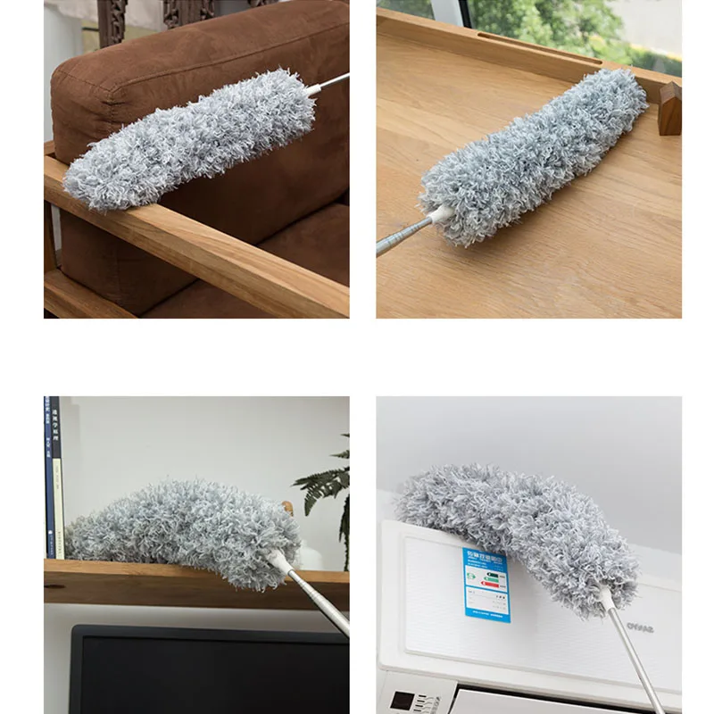 4in1 280cm Adjustable Telescopic Bending Duster Brush Feather Dust Cleaner Car Furniture Gap Cleaning Brush Dust Removal Tool