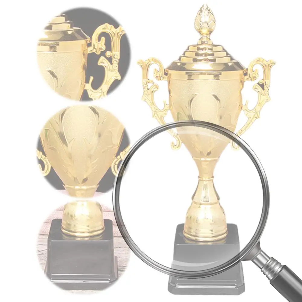 

Gold Plastic Trophy Gold Trophy Cup with Lid Basketball Football Trophy Sports Competition Trophy for Championships Tournaments