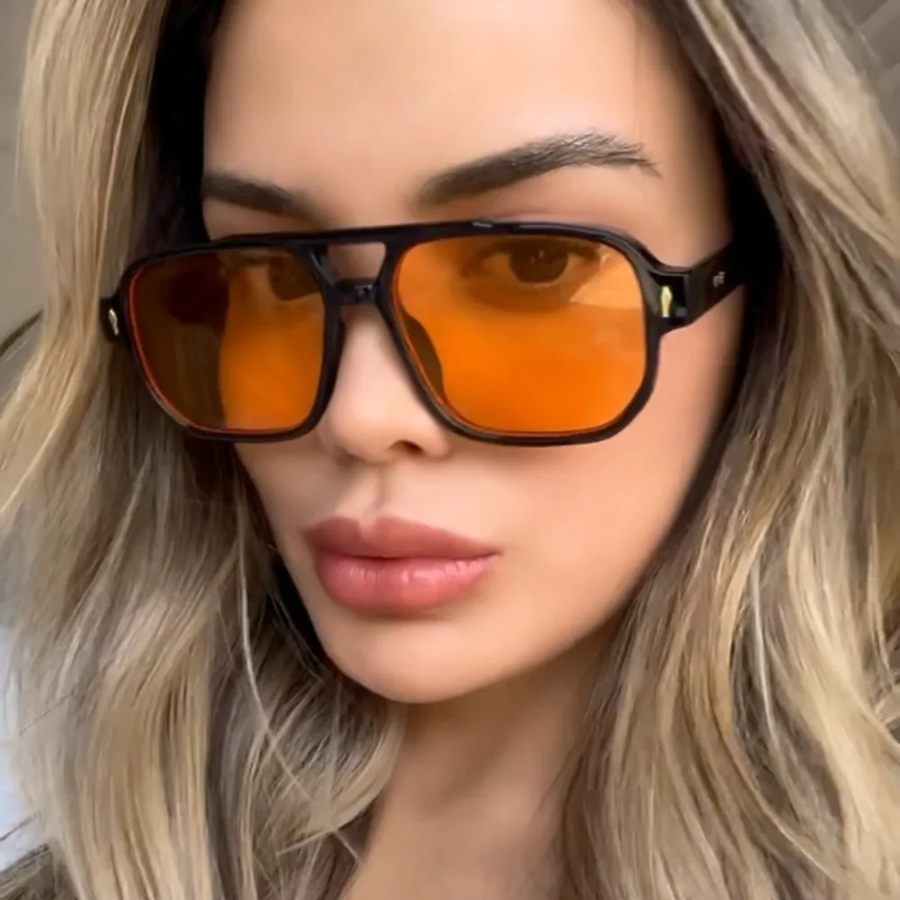 

New Retro Double Beam Sunnies Leopard Print Eyewear HD Unisex Polarized Sunglasses Lightweight Waterproof Anti-UV Glasses Men