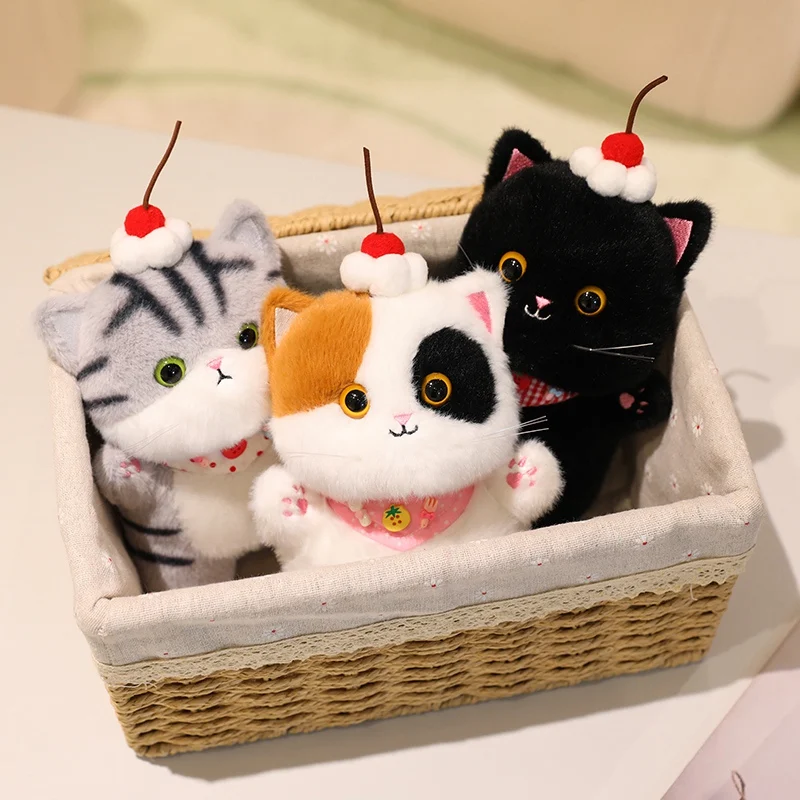 القط ألعاب من نسيج مخملي رفيق دمية 20 سنتيمتر متعدد نمط هريرة مباراة DIY الملابس محشوة الحيوانات الأليفة القط دمية طفل عيد الميلاد هدية عيد الميلاد #1