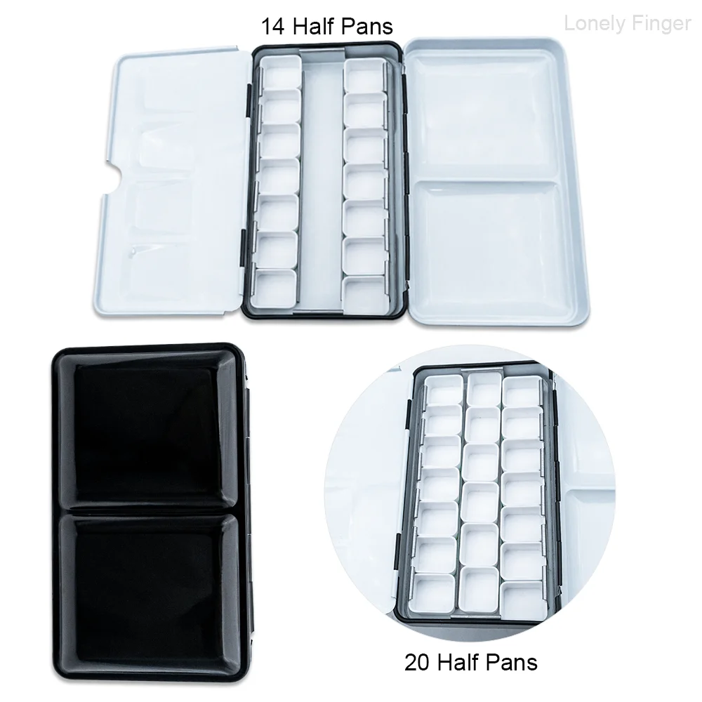 

Портативная палитра коробки для акварельных красок с круглыми угловыми полукастрюлями 14/20 для путешествий, пигментный футляр для рисования акрила и воды