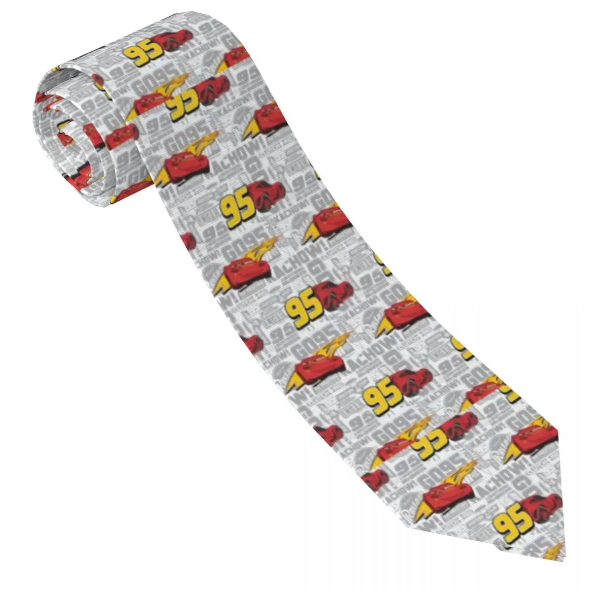 Custom Mens Lightning McQueen 95 Racing Car Neck Ties Fashion Tie For Banquet