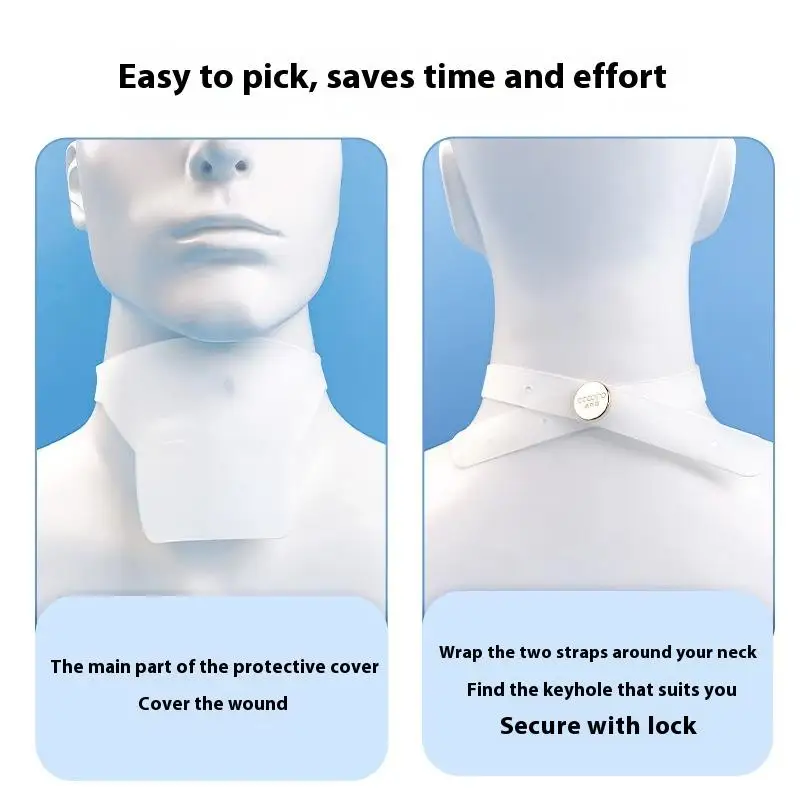 

1PC Trach Shower Covers Shield Waterproof Tracheostomy Cover Neck Skin Friendly Silicone Waterproof Breathable Bath Throat Mask