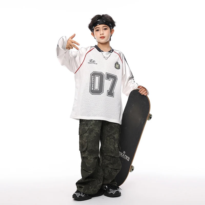 Girls Hip Hop Clothing Sweatshirt Joggers Pants Boys Cool Streetwear Clothes Set Kids Children Jazz Street Dance K-pop Costumes