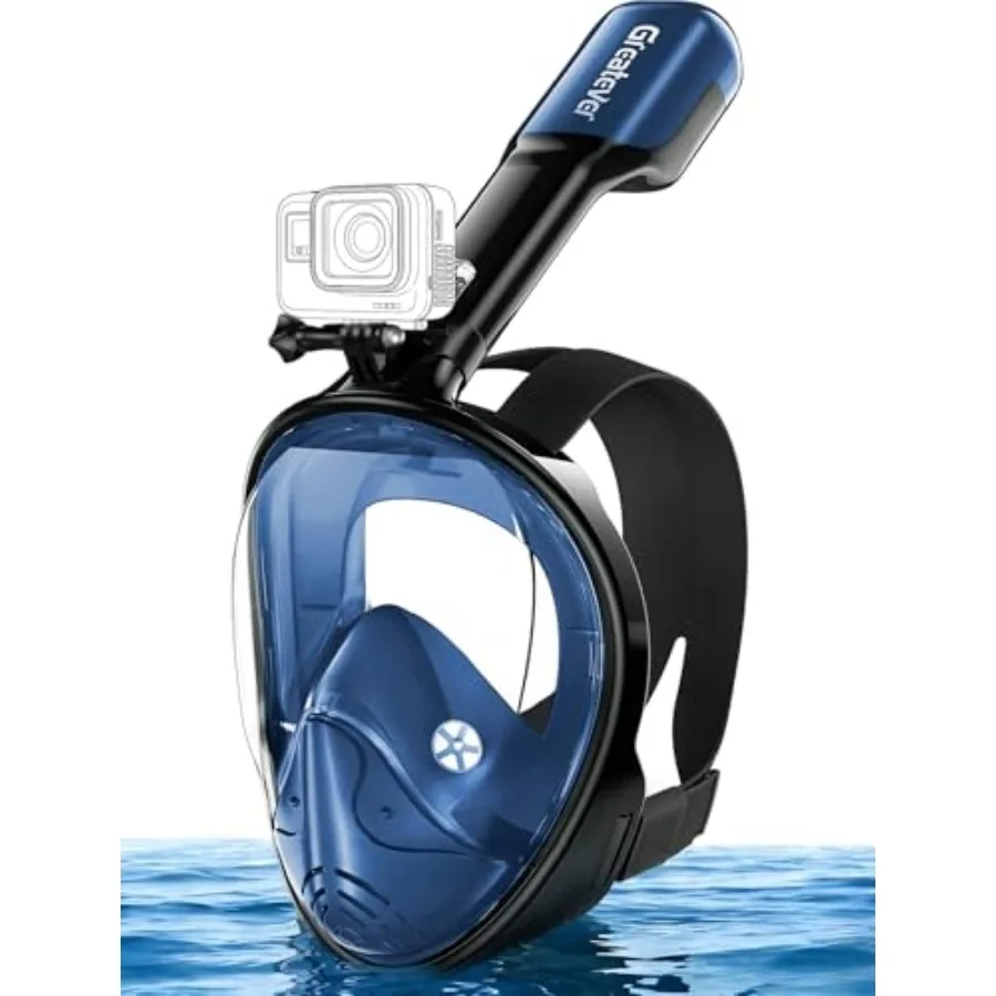 

Full Face Snorkel Mask, Snorkeling Gear for Adults with Latest Dry Top Breathing System and Detachable Camera Mount, Foldable S