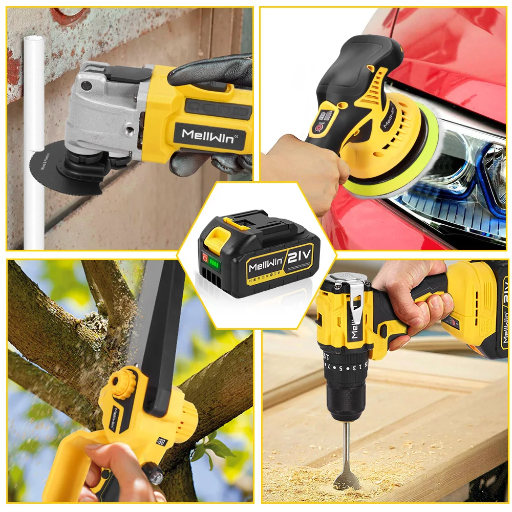 MELLWIN 21V 1500mAh Wiederaufladbarer Lithium-Akku-Pack 5/10/15 Zellen für Makita 18V Akku-Pin Elektrowerkzeuge – Detail 15