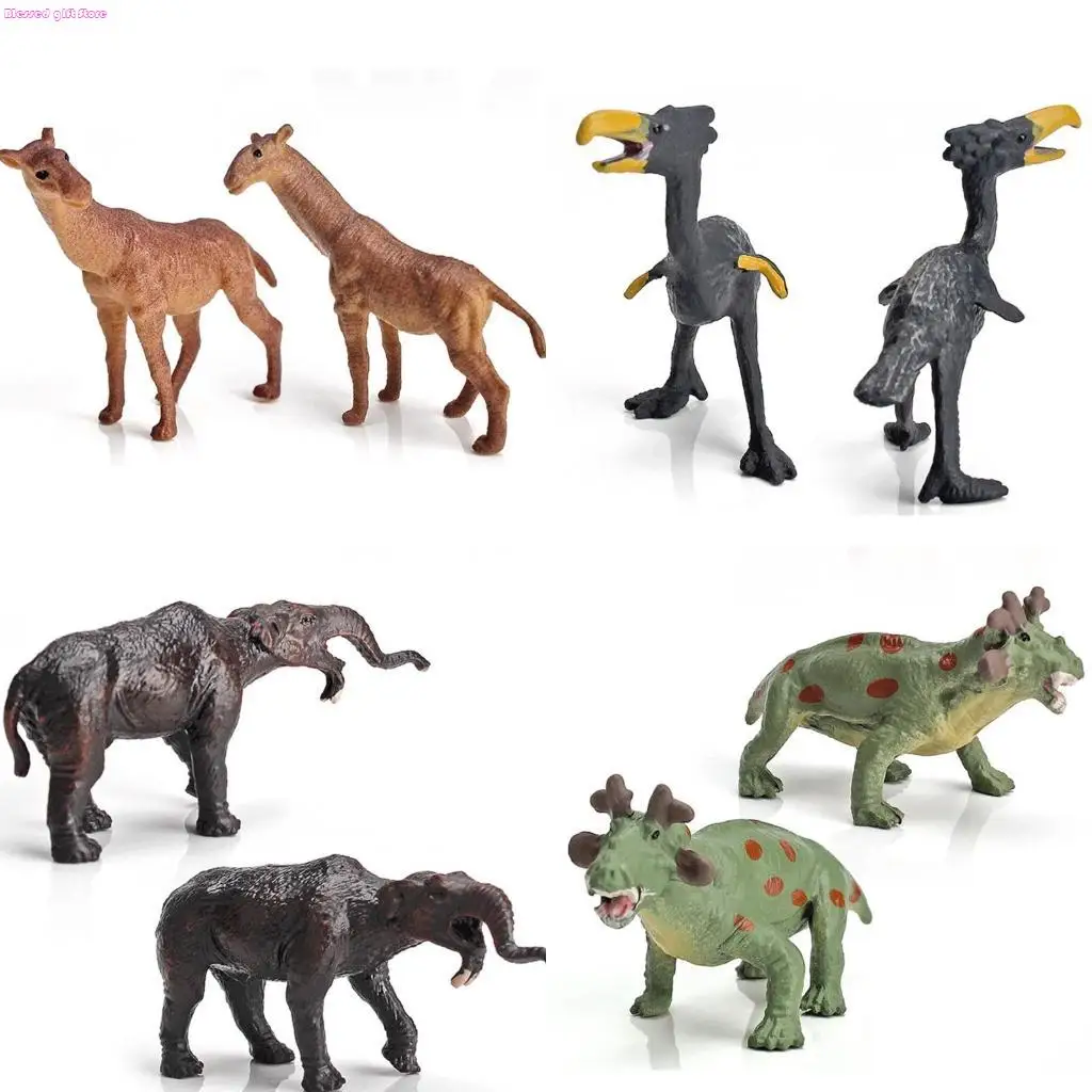 D0JC 12Pcs Realistic Model Prehistoric Animal Figurine Boutique Store Supplies Miniature Statue Kelenken Classroom Reward