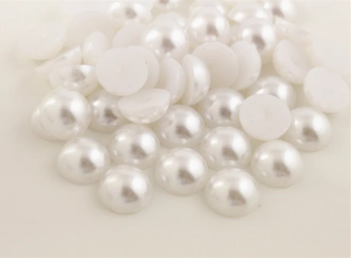 New Fashion 40pcs 12mm White Color  Flat Back Resin flower Cabochons Cameo  G7-13