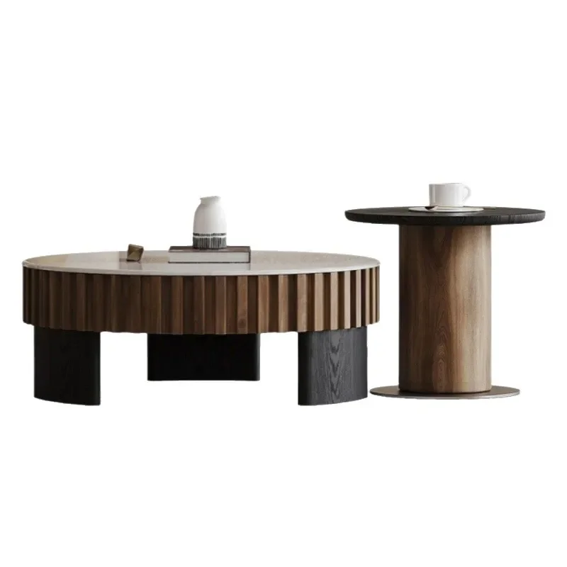 

Italian luxury stone coffee table living room high-end personality creative fashion simple round sofa coffee table