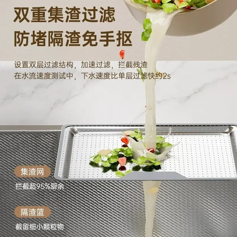 for Slag sink Large Single Stainless Steel Kitchen Sink Household Thickened 5.0mm Dishwashing Vegetable Undercounter Basin