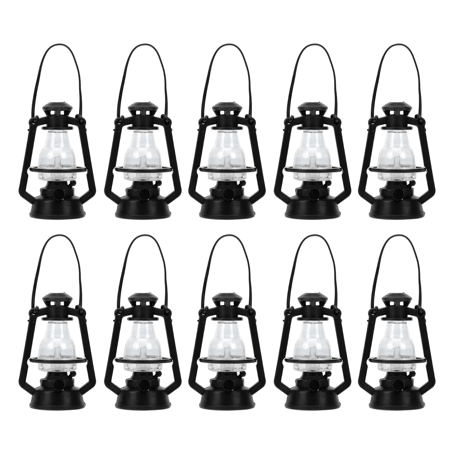 

10 Retro Kerosene Lamp Props Mini Size Resin Material House Decor Bedroom Living Room Playroom Accessories Portable