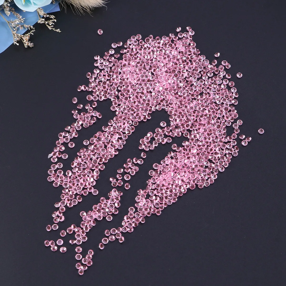 

1000pcs 3Mm Acrylic Rhinestone Pink Craft Crystal For Diy Nail Art Phone Case Wedding Party Vase Filler Tips Accessories Home