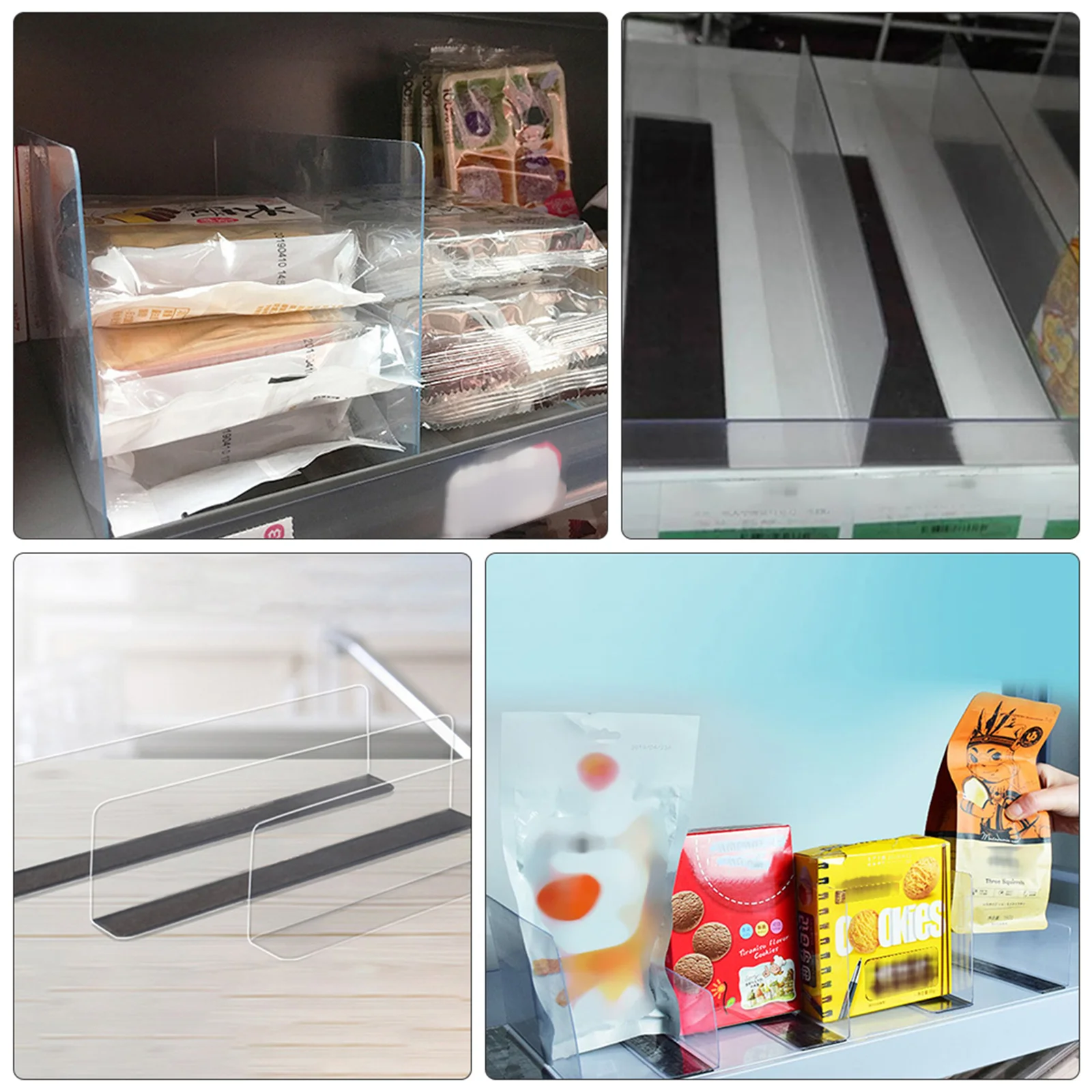 5 Pcs Magnetic Shelf Commodity Divider Clear Shelves PVC Side Splitter Toy Blocker Classification Plastic Plate