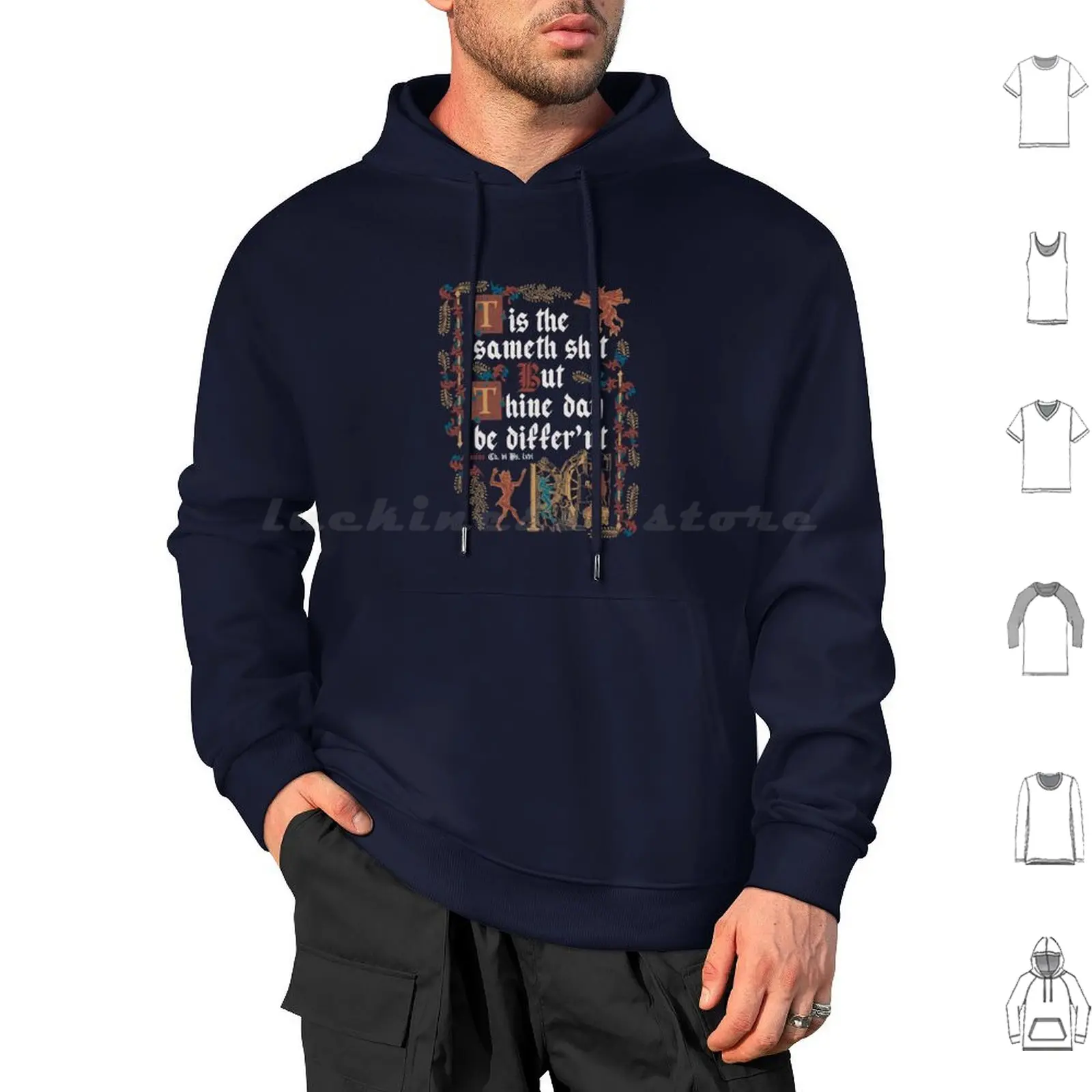 Same Shit Medieval Style-Funny Retro Vintage English History Hoodie cotton Long Sleeve History Role Playing Retro