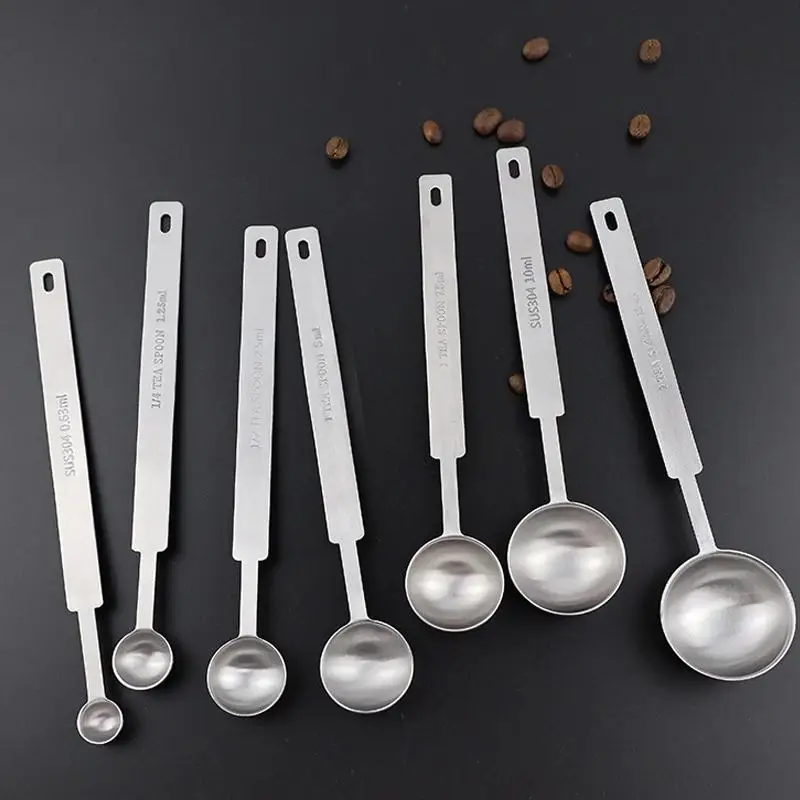 

1/4Pcs Coffee Scoops Long Handle 304 Stainless Steel Tablespoon Stackable Kitchen Measuring Spoon Fits Coffee Container