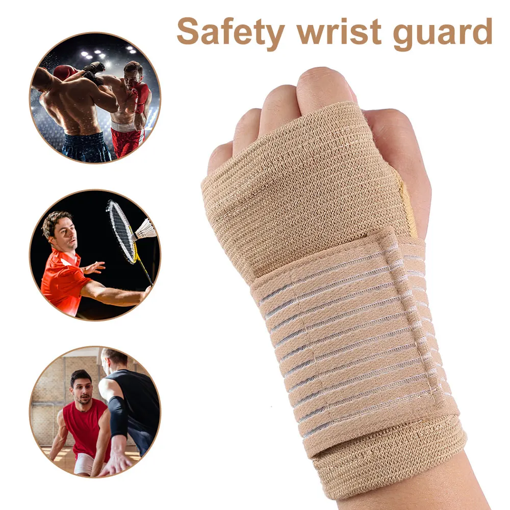 2pcs Wrist Guard Support Arthritis Gloves Sprain Band Elastic Bandage Wrist Protector Hand Brace Elastic Sports Safety Wristband