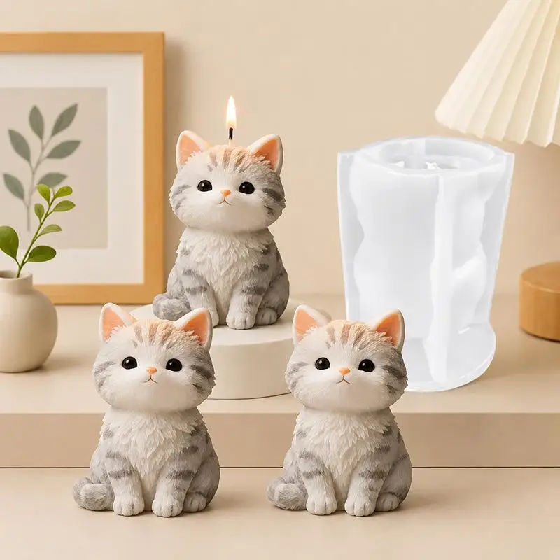 1pc Cute Animal Silicone Candle Molds 3D Cartoon Fox Cat Bear Pig Dinosaur DIY Wax Soap Resin Mould For Handmade Crafts view 6