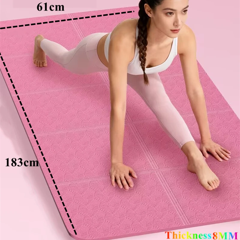 

1PC 183*61*0.8cm Travel for Pilates and Floor Workouts Multi-functional Eco-Friendly Foldable Yoga Mat Double-Sided Non-Slip