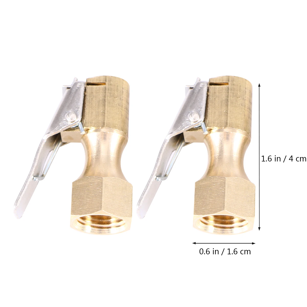 

2pcs Straight Brass Air Chuck For Tire Inflator Lock-On Design Heavy Duty Durable Use Tyre Inflation Tool