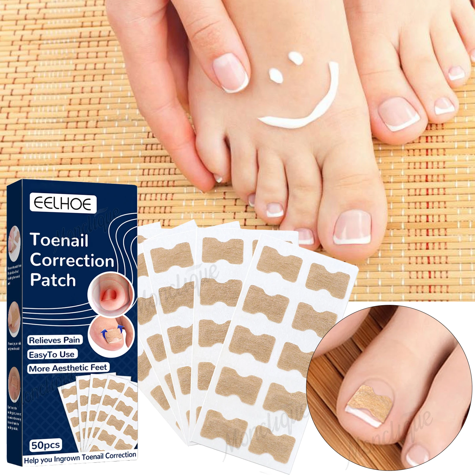 

1/2 Box Nail Repair Patches Fungal Nail Patch Nail Ingrown Correction Sticker Nighttime Nail Repair for Damaged Discolored Nails