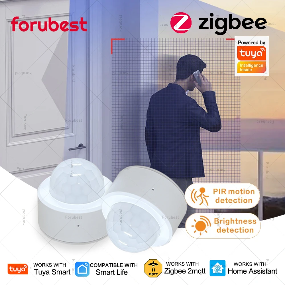 

Tuya Zigbee PIR датчик обнаружения движения инфракрасный детектор человеческого тела умный дом безопасности датчик охранной сигнализации, для Zigbee2MQTT
