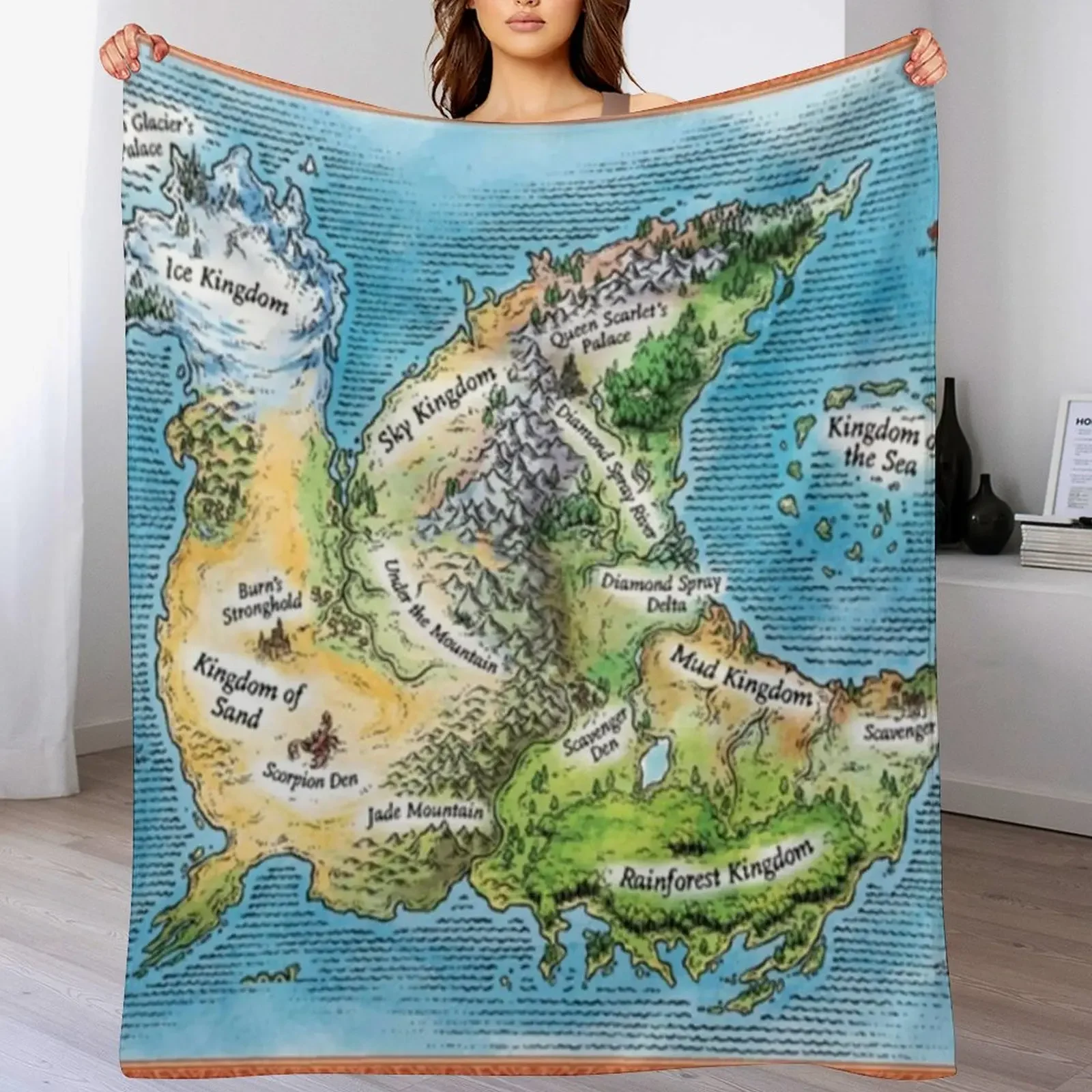 

WOF Maps Throw Blanket Thin Soft Blanket for Summer Night Sleeping