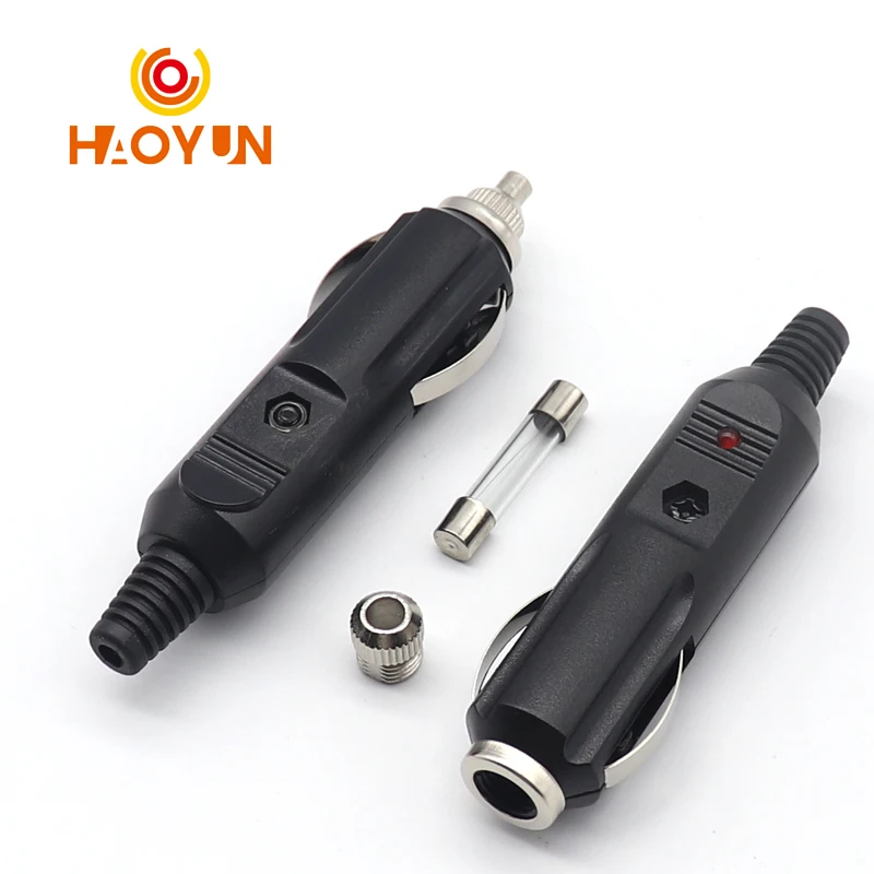 【1PCS】 Car Male Cigarette Lighter Socket Converter Plug Plastic And Metal Car Accessories 12V 24V 10A Fuse tube