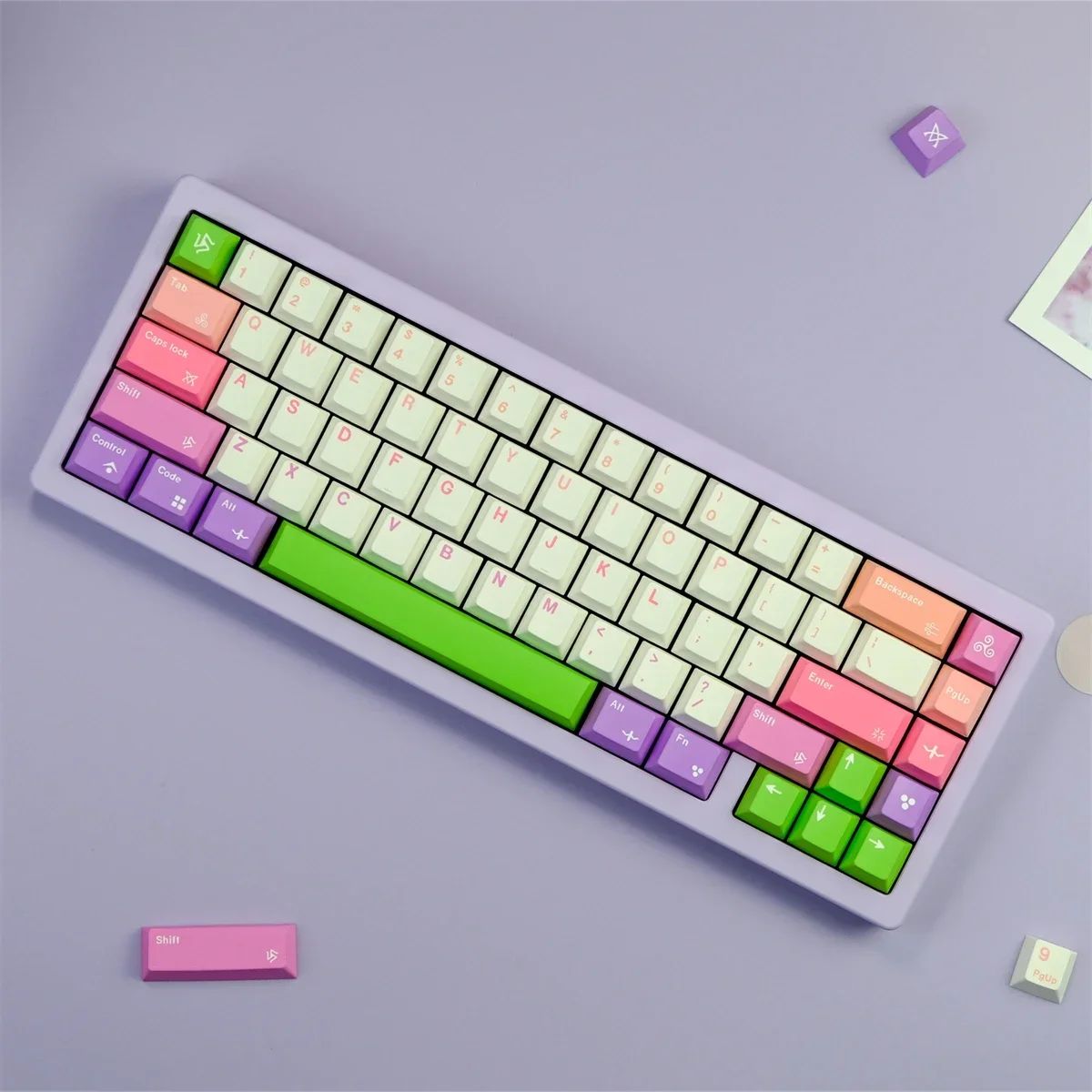 Genie keycap 129 keys PBT original height, thermal sublimation, suitable for mechanical keyboard, customized