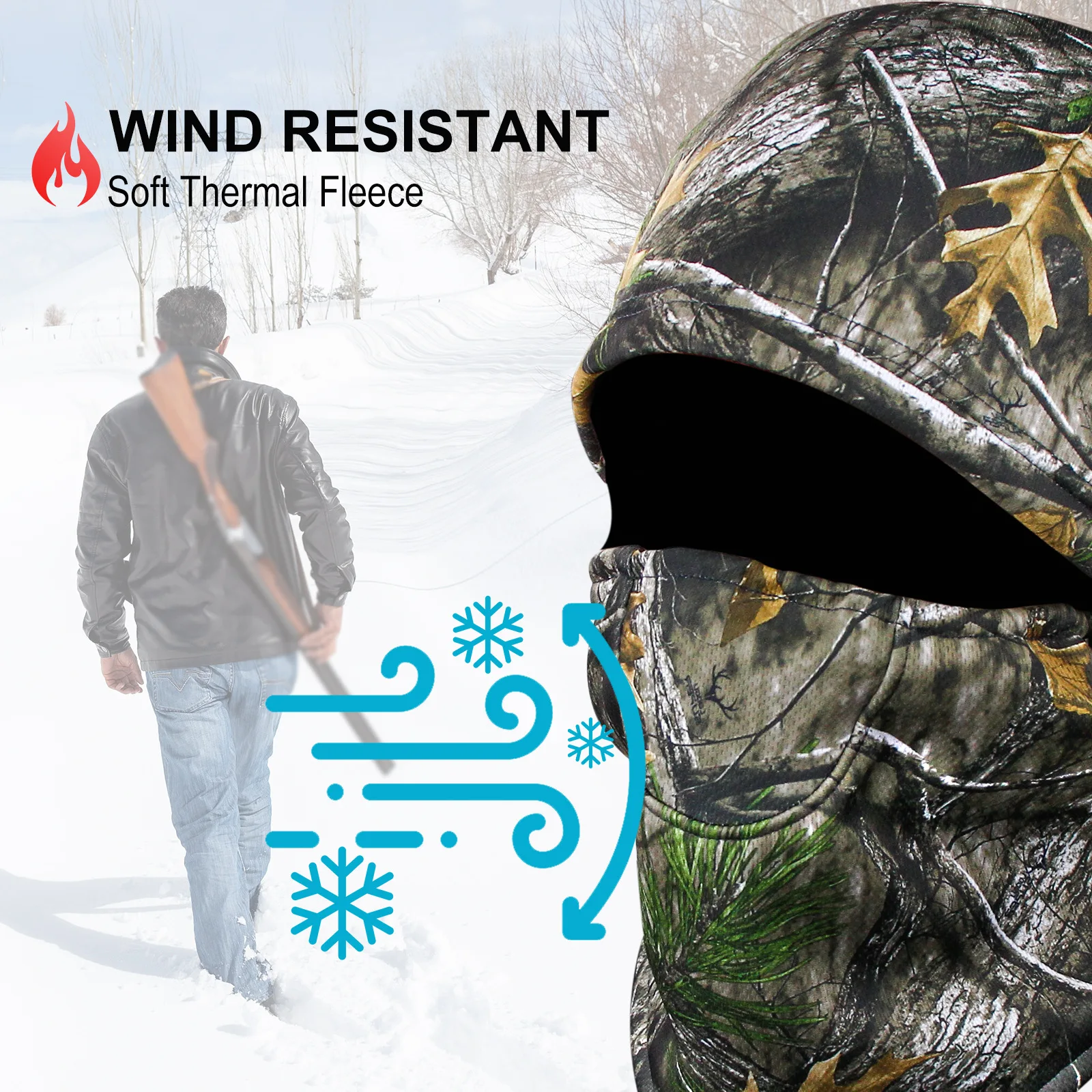Gorro térmico windstopper Lana Camo Biónico – Caza Escalada Ciclismo - imagen 2