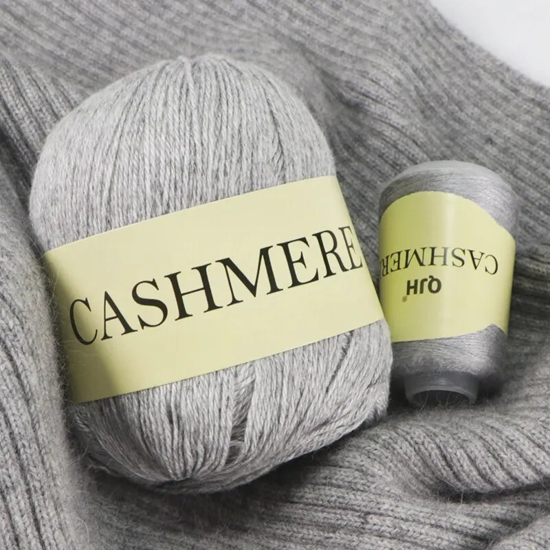 QJH 6 pezzi Cashmere fatto a mano lavorato a maglia filato di Cashmere lana Cashmere filato lavorato a maglia palla processo fai da te maglione